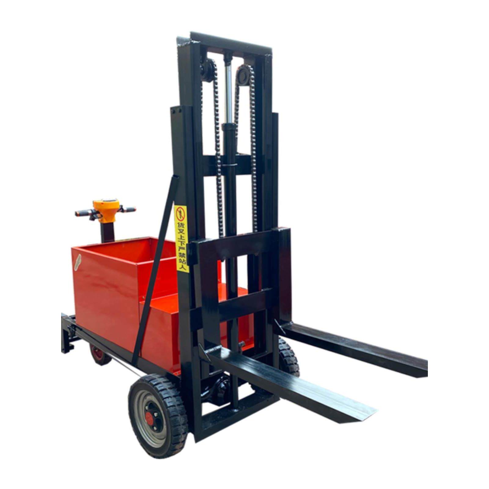 全电动站驾式三轮叉车500公斤小型简易液压升高装卸搬运车堆高车