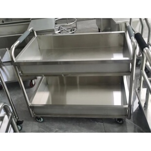 摆摊小推车不锈钢餐厅饭店送餐车移动商用收集车收碗车碗碟收餐车