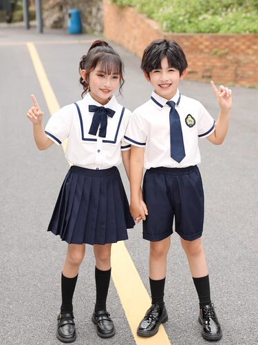 幼儿园园服夏装纯棉英伦风儿童班服小学生校服套装表演毕业照服装