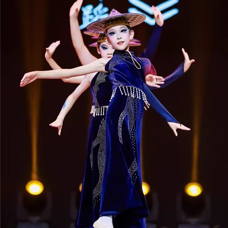 儿童傣族舞演出服十二届荷花奖陶醉了舞蹈服中国舞民族服花妖姑娘