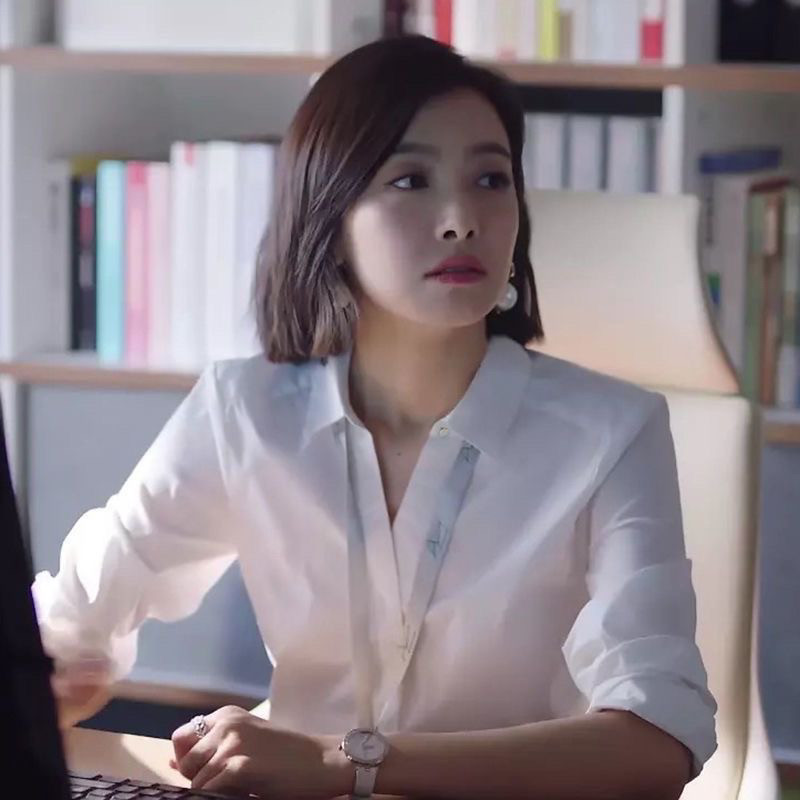 宋茜同款白衬衫女宽松长袖抗春秋衬衫