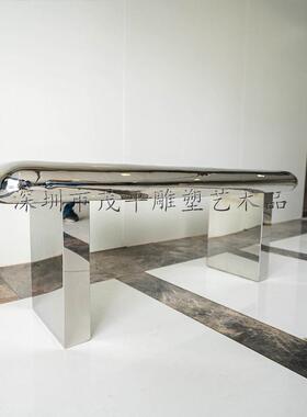 性户外个休闲金椅子4不锈钢JLJ30长条等候椅属子公园坐凳