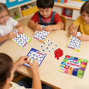 alphabet bingo英文单词儿童桌游聚会玩具幼儿园英语课堂游戏教具