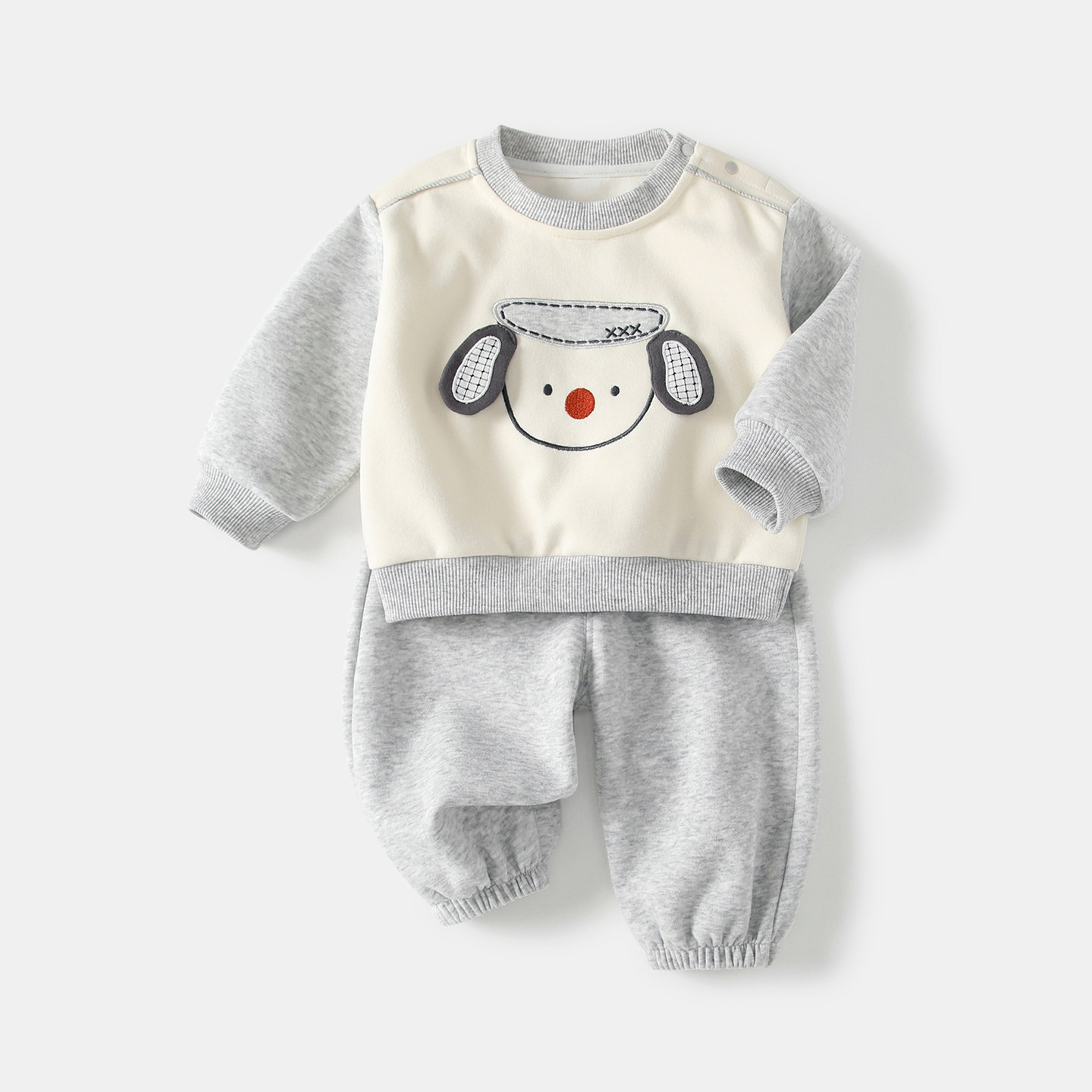 宝宝卫衣套装2026新款婴儿套头分体两件套儿童洋气百搭衣服外出服