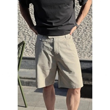 夏季韩系复古休闲五分裤宽松显瘦百搭直筒中裤男士休闲商务短裤子