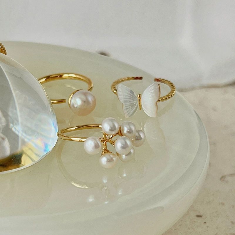 珍珠蝴蝶结赫本风vintage食指