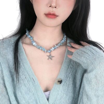 CYPHER 里海|清新色系小众高级感锁骨项链女潮春夏天然石海星甜酷