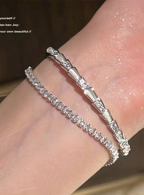 【乔老板Joy】贝母灵蛇形手镯闪钻质感手链大牌宝石轻奢开口银色