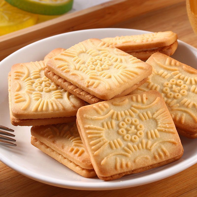 冠吉源雪克夹心饼干500g早餐代餐下午茶充饥饱腹零食独立包装整箱