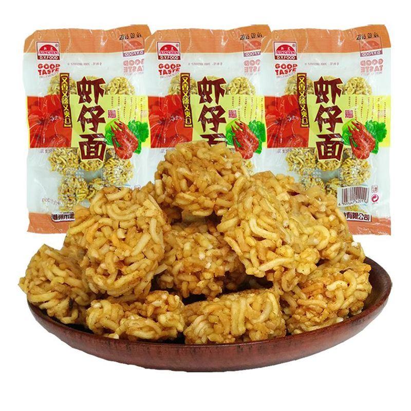 虾仔面整箱干脆面干吃儿时90后怀旧小零食8090拉面丸子吃的方便面