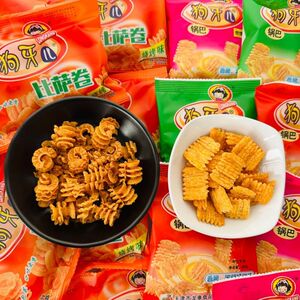 狗牙儿锅巴 比萨卷烧烤味香辣脆锅巴吃货怀旧小零食锅巴小吃休闲