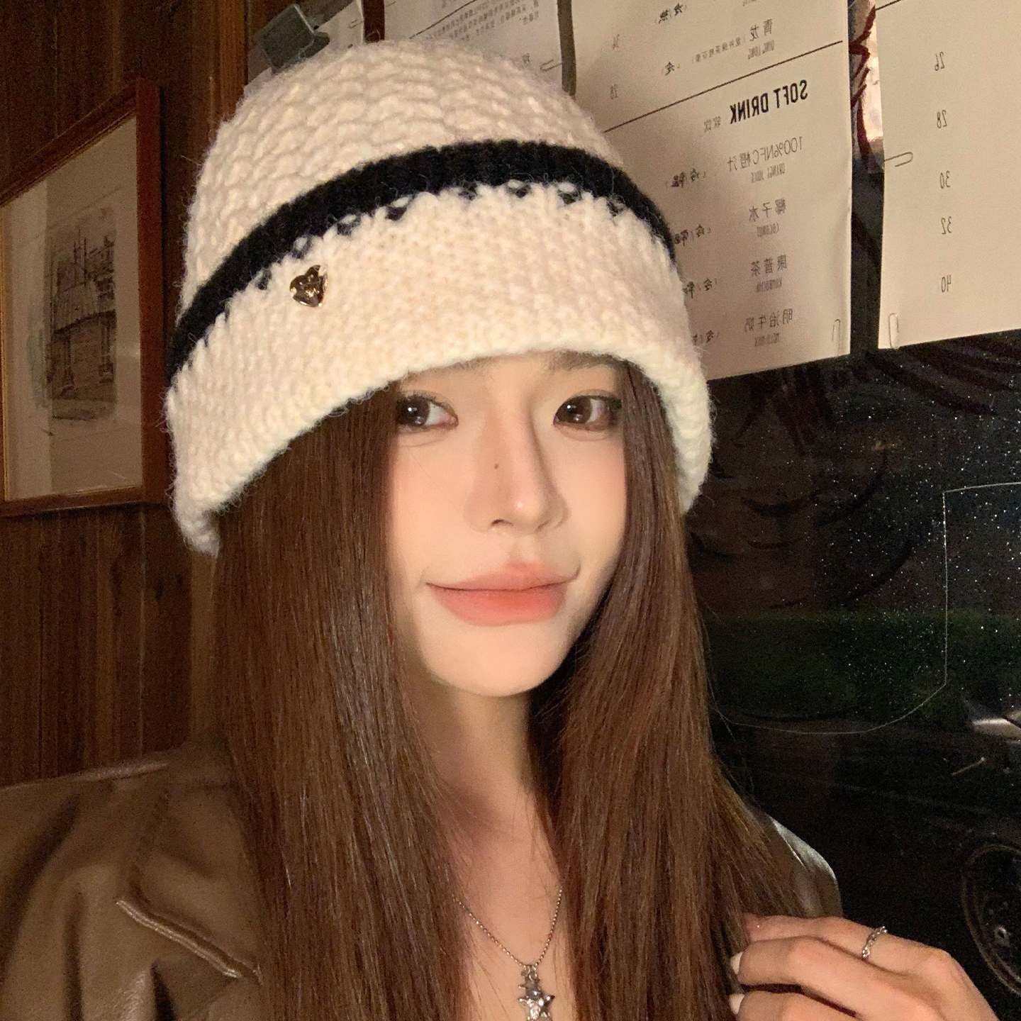 毛线帽大头围护耳针织帽保暖冷帽