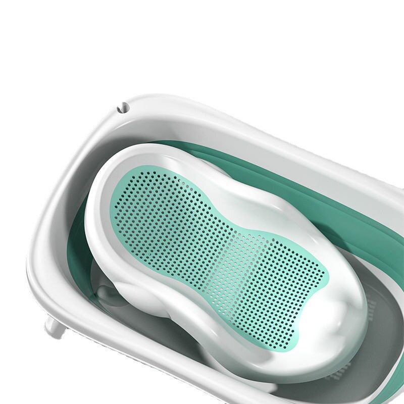 折叠浴盆婴儿感温洗澡盆家用大号幼儿童可坐躺新生儿带温度计宝宝