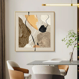 大芬村手绘油画正方形抽象客厅装 饰画轻奢高级感餐厅挂画床头壁画