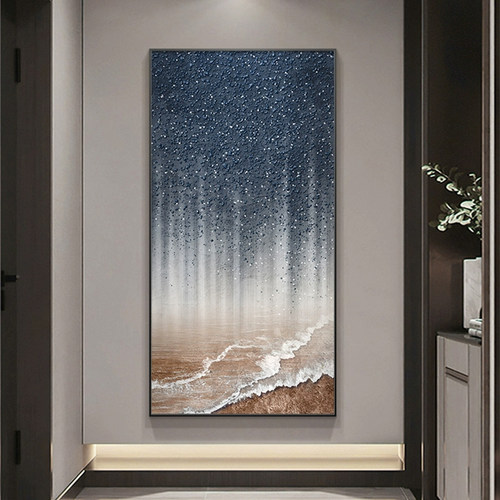 大芬村手绘星空轻奢玄关客厅油画