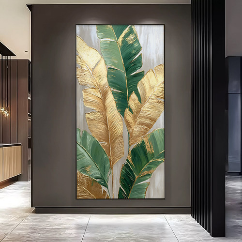 家大业大手绘肌理油画法式入户玄关客厅装饰画沙发背景墙高级挂画