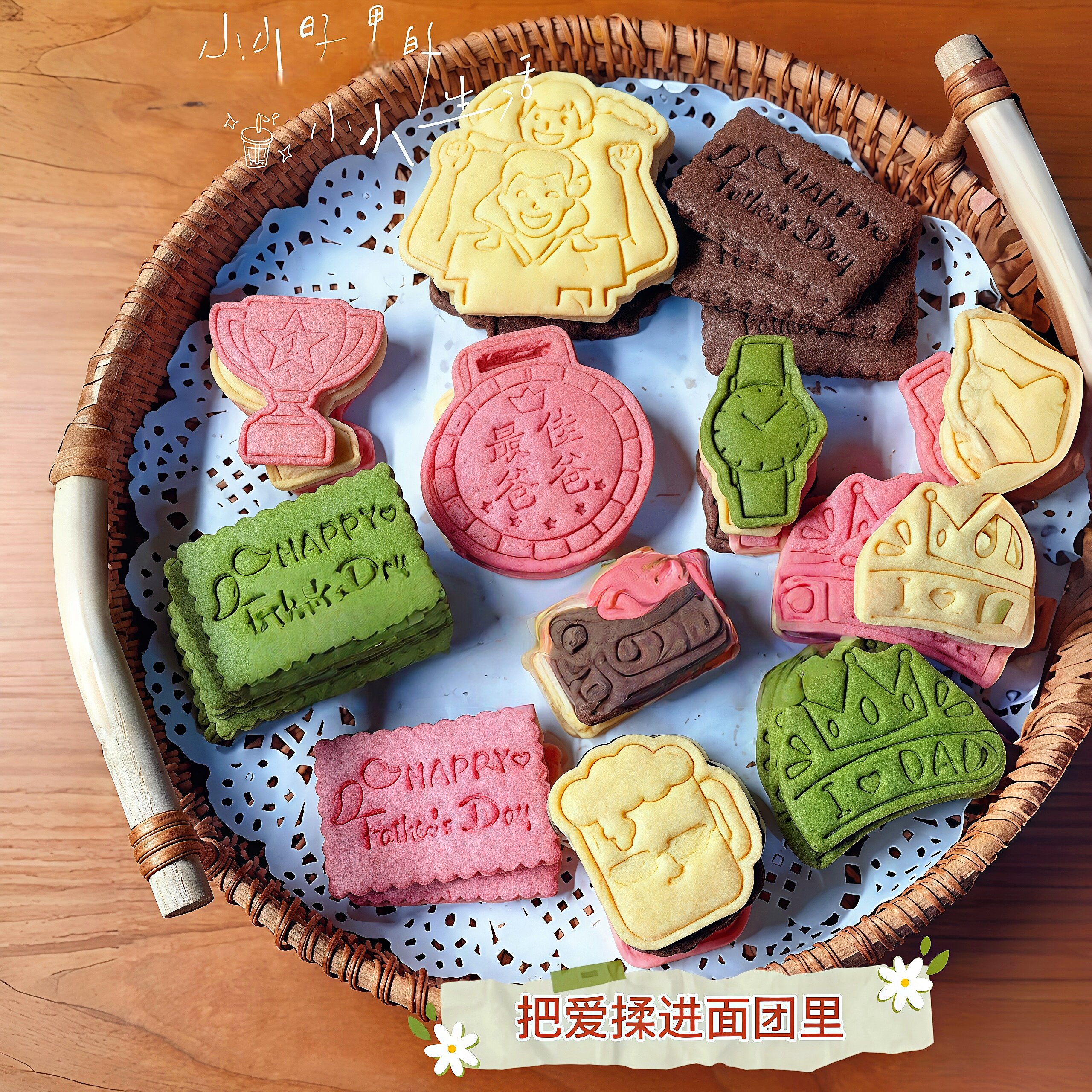 父亲节饼干模具幼儿园手工烘焙曲奇儿童DIY糕点道具送爸爸礼物