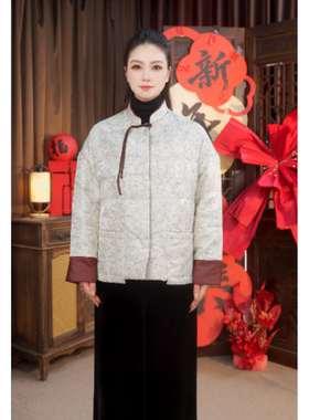 冬季气质新中式立领新中式短款棉服25456