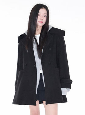 韩国小众alki alka毛呢外套女2025新款时尚百搭大衣休闲运动风衣