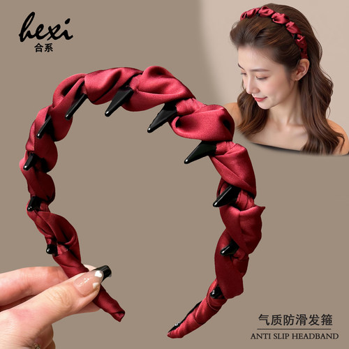 红色高颅顶发箍日常外戴洗脸发卡