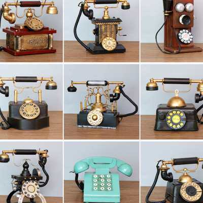 复古老式挂墙电话机电视留声机模型拍照道具酒吧店铺橱窗壁饰摆件
