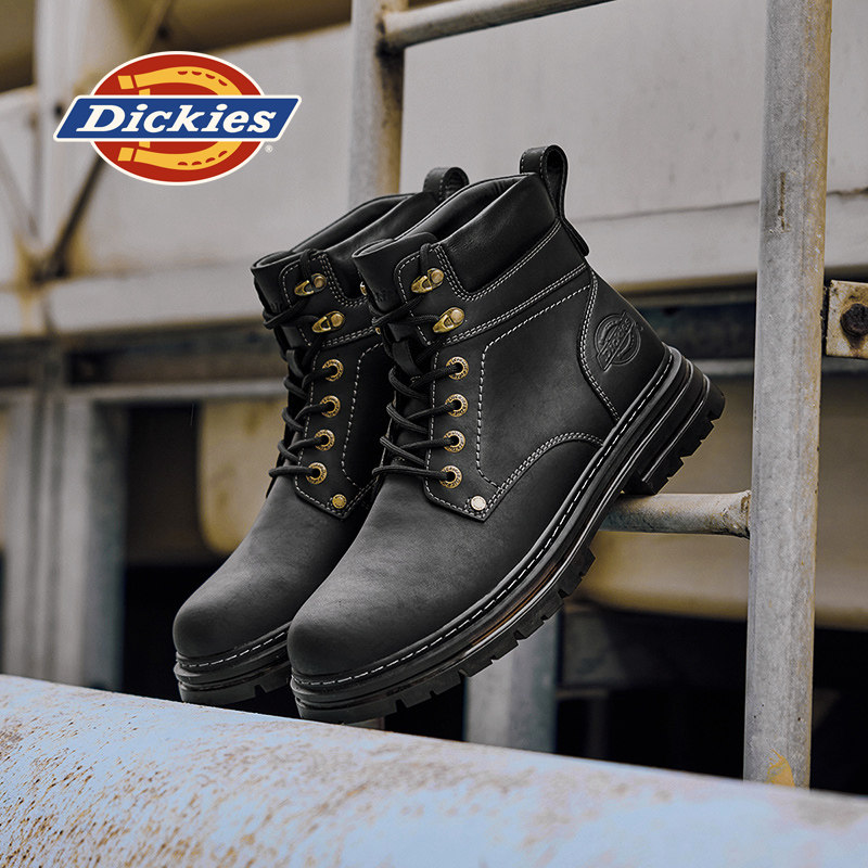 Dickies马丁靴男款黑色靴子加绒