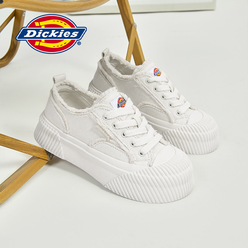 Dickies帆布鞋女厚底小白鞋百搭