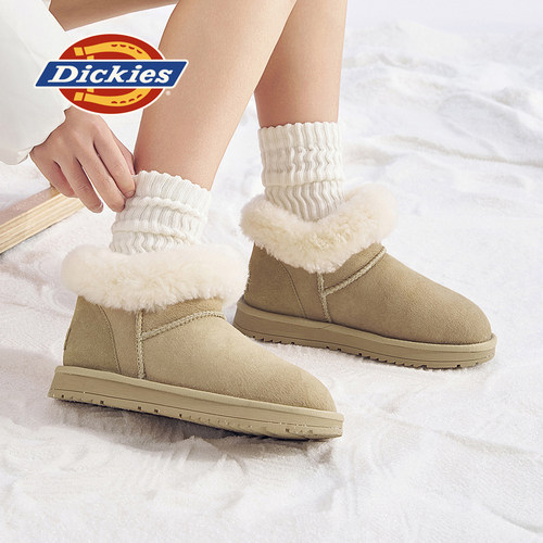 Dickies雪地靴女毛毛鞋子女棉鞋
