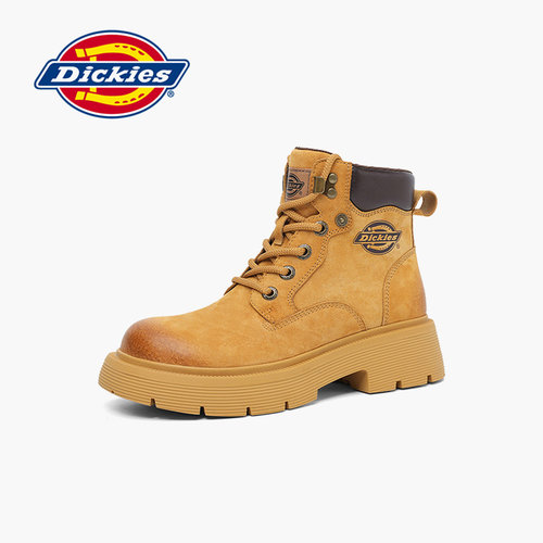 Dickies马丁靴女户外工装大黄靴