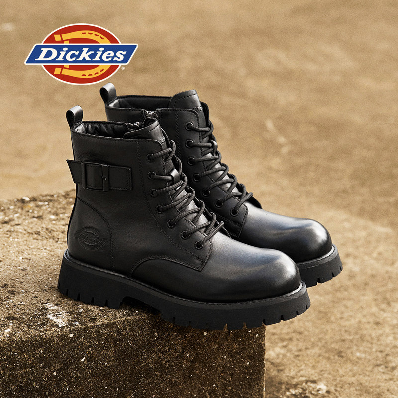 Dickies马丁靴情侣款黑色皮靴男