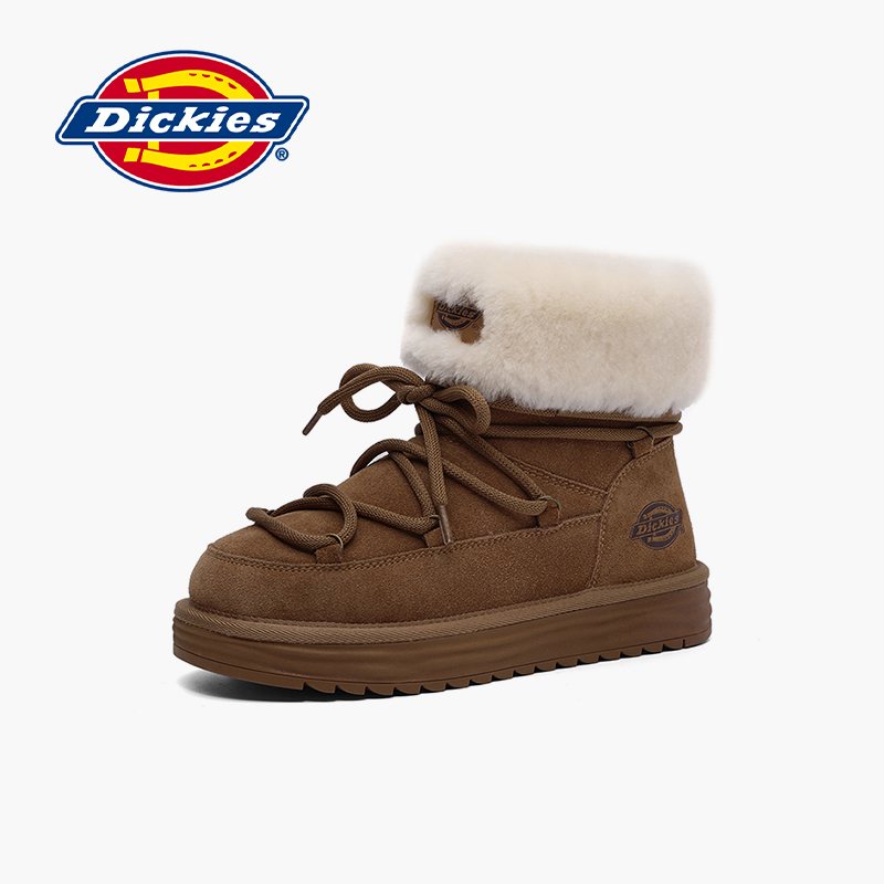 Dickies棉鞋女加绒保暖雪地靴