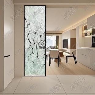 别墅手绘纯掐丝珐琅彩法式轻奢艺术玻璃卧室客厅屏风隔断入户玄关