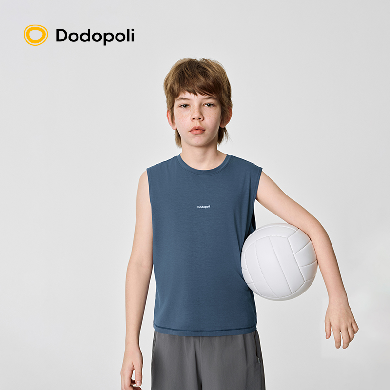 Dodopoli儿童凉感运动背心吸湿排汗男女无袖T恤25夏柔软透气上衣