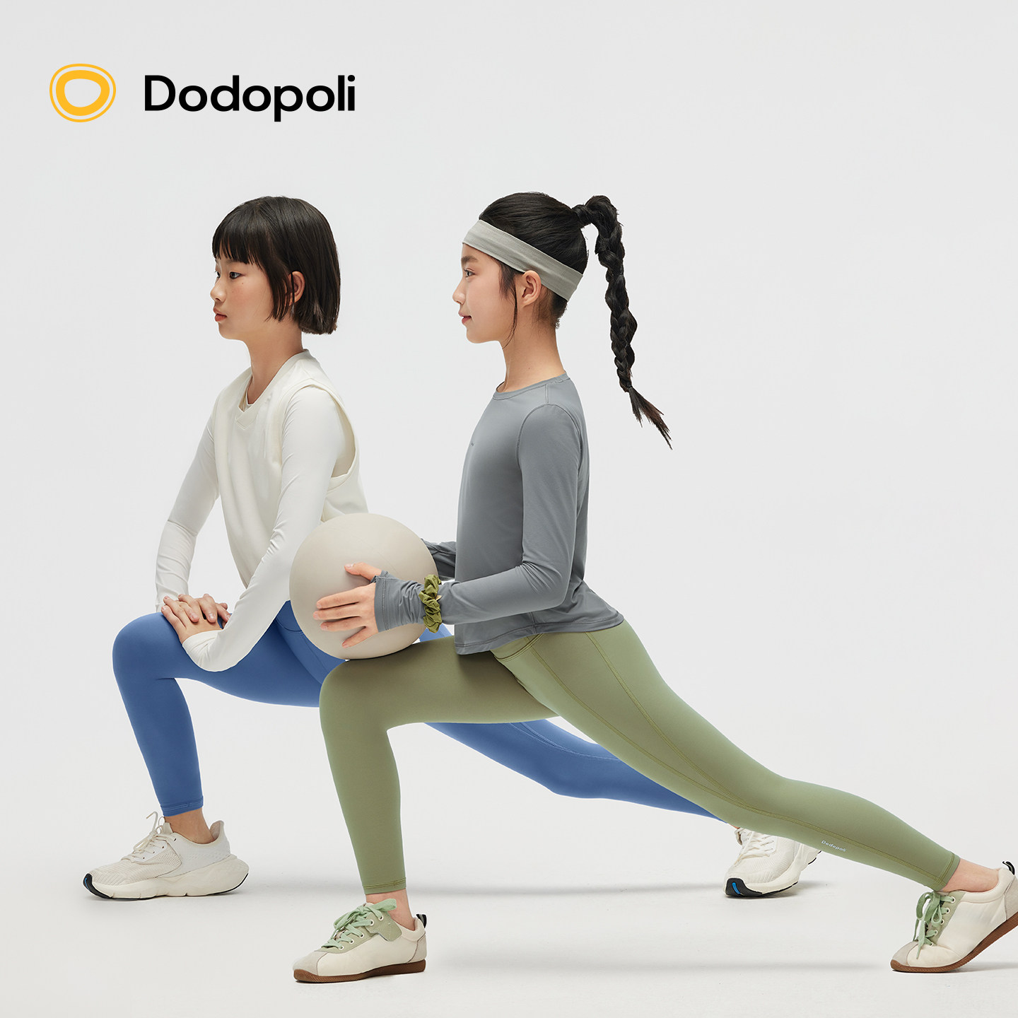 Dodopoli Versatile女童裸感瑜伽裤吸湿排汗打底鲨鱼裤运动紧身裤