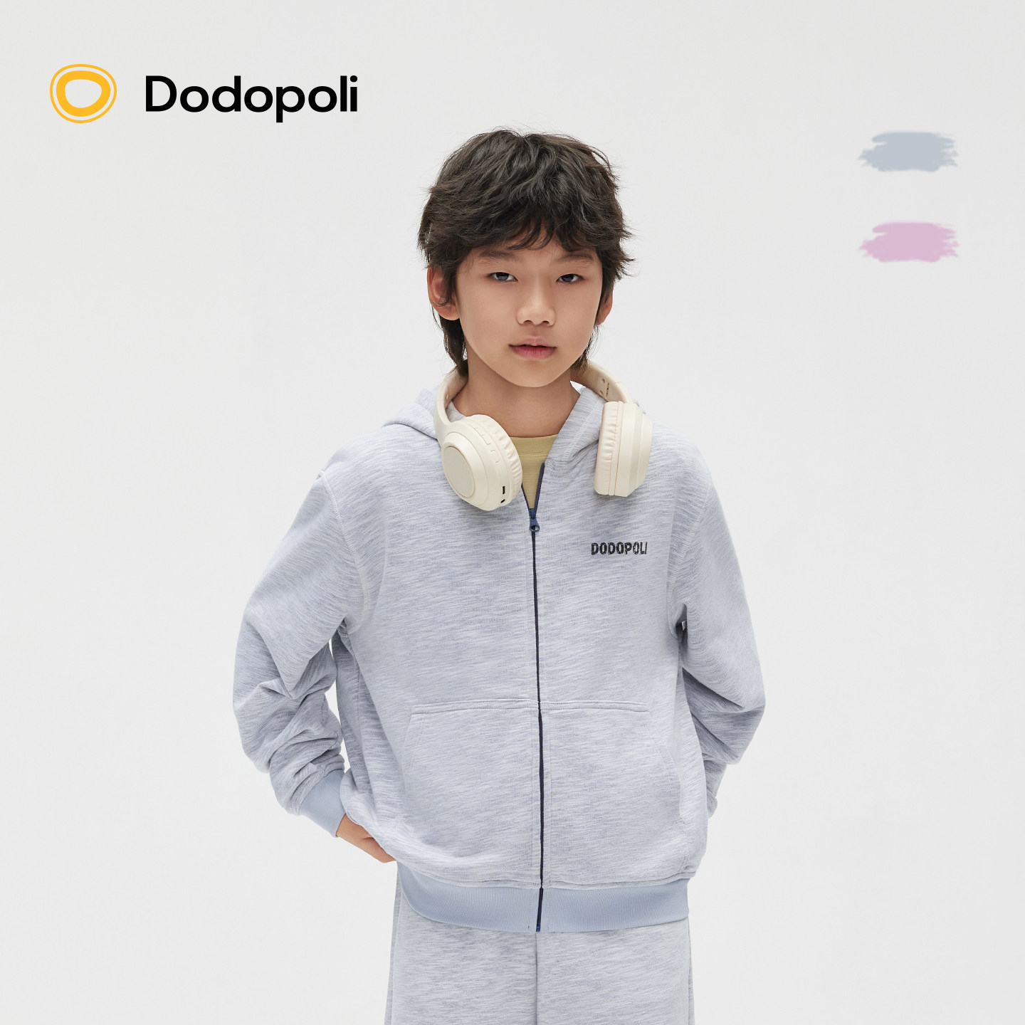Dodopoli儿童外套卫衣运动休闲26春季新款男女童时尚花纱连帽上衣