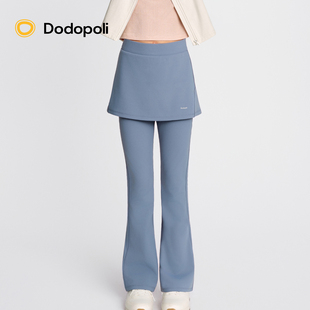 女童假两件裙裤 Dodopoli儿童喇叭裤 加绒保暖高弹运动休闲秋冬新款