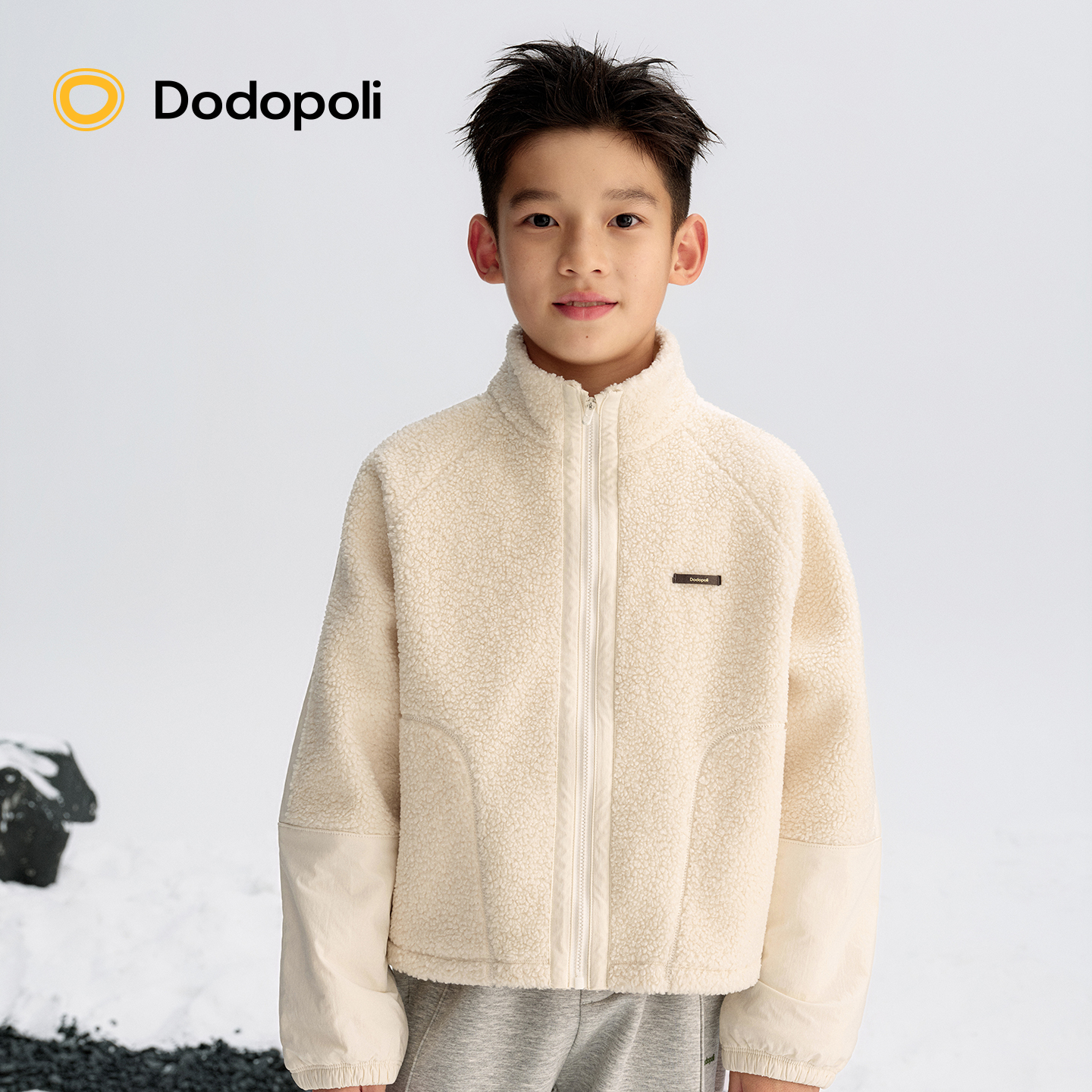 Dodopoli儿童泰迪摇粒绒外套保暖抗静电男女童 冬季运动休闲上衣