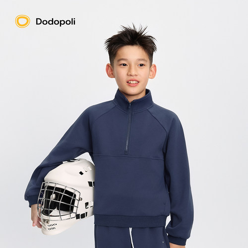 儿童运动卫衣外套保暖加绒立领衫