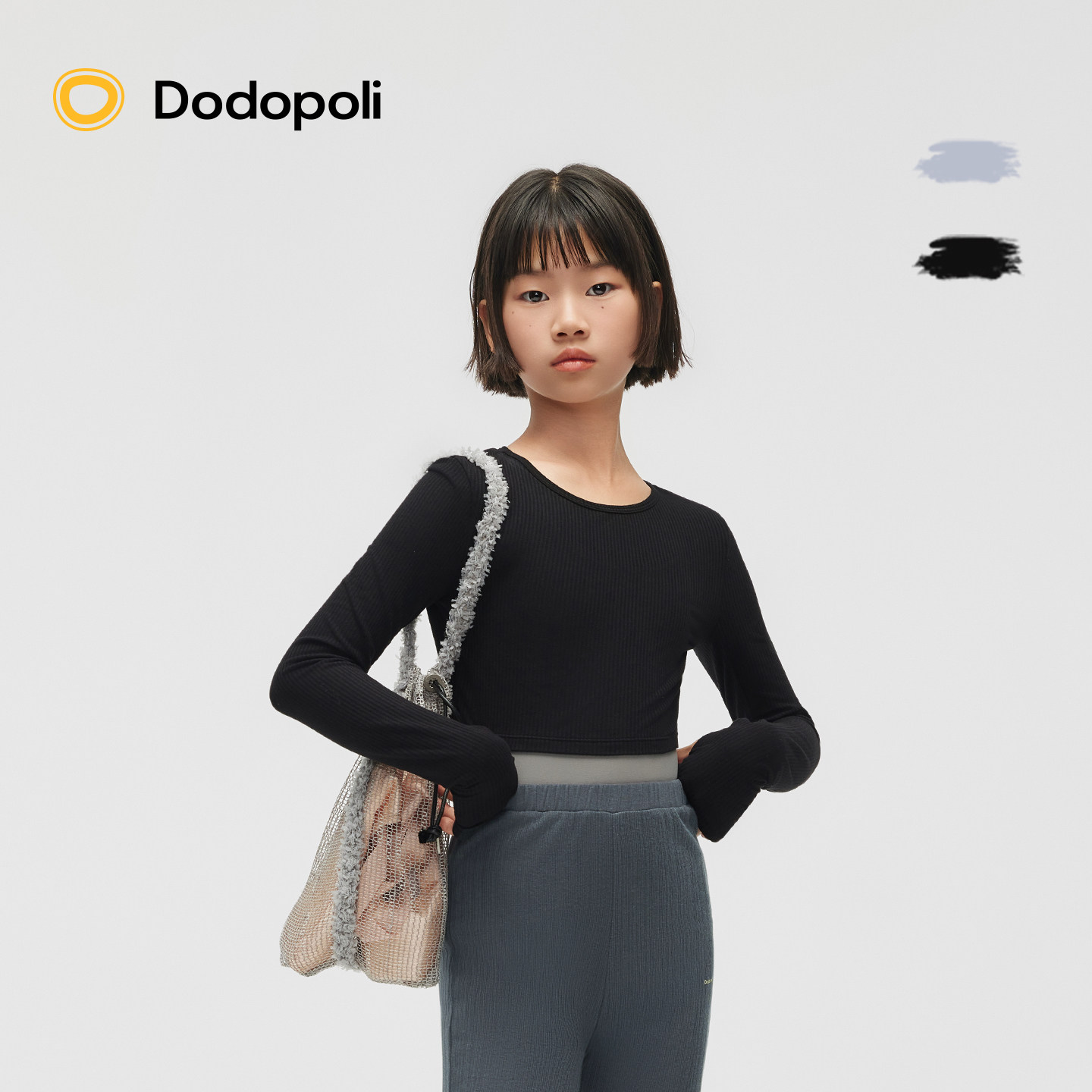 Dodopoli 女童舞蹈体操长袖T恤26春季新款短款针织训练服运动上衣