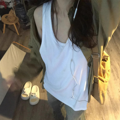棉内搭白色背心女夏季宽