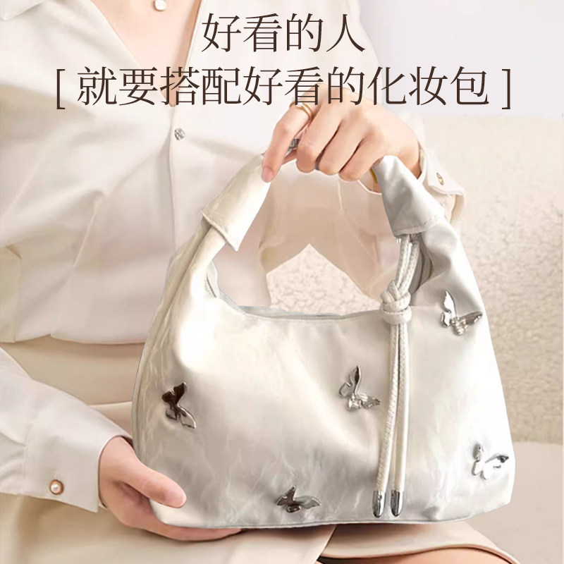 化妆包女2025新款高端便捷式手提化妆品收纳包大容量单肩斜挎百搭,收纳整理,化妆包,淘宝优惠券,粉丝福利购,淘宝优惠卷