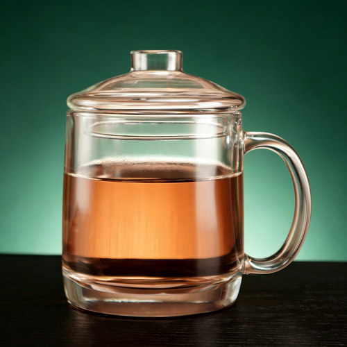 乐美雅钢化玻璃杯带盖泡茶杯