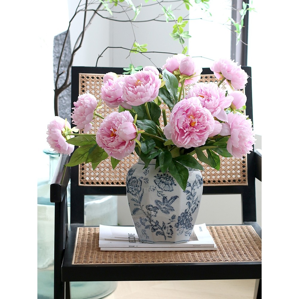 芍药仿真花摆件插花ins风客厅装饰摆件气质浪漫多头牡丹假花花束