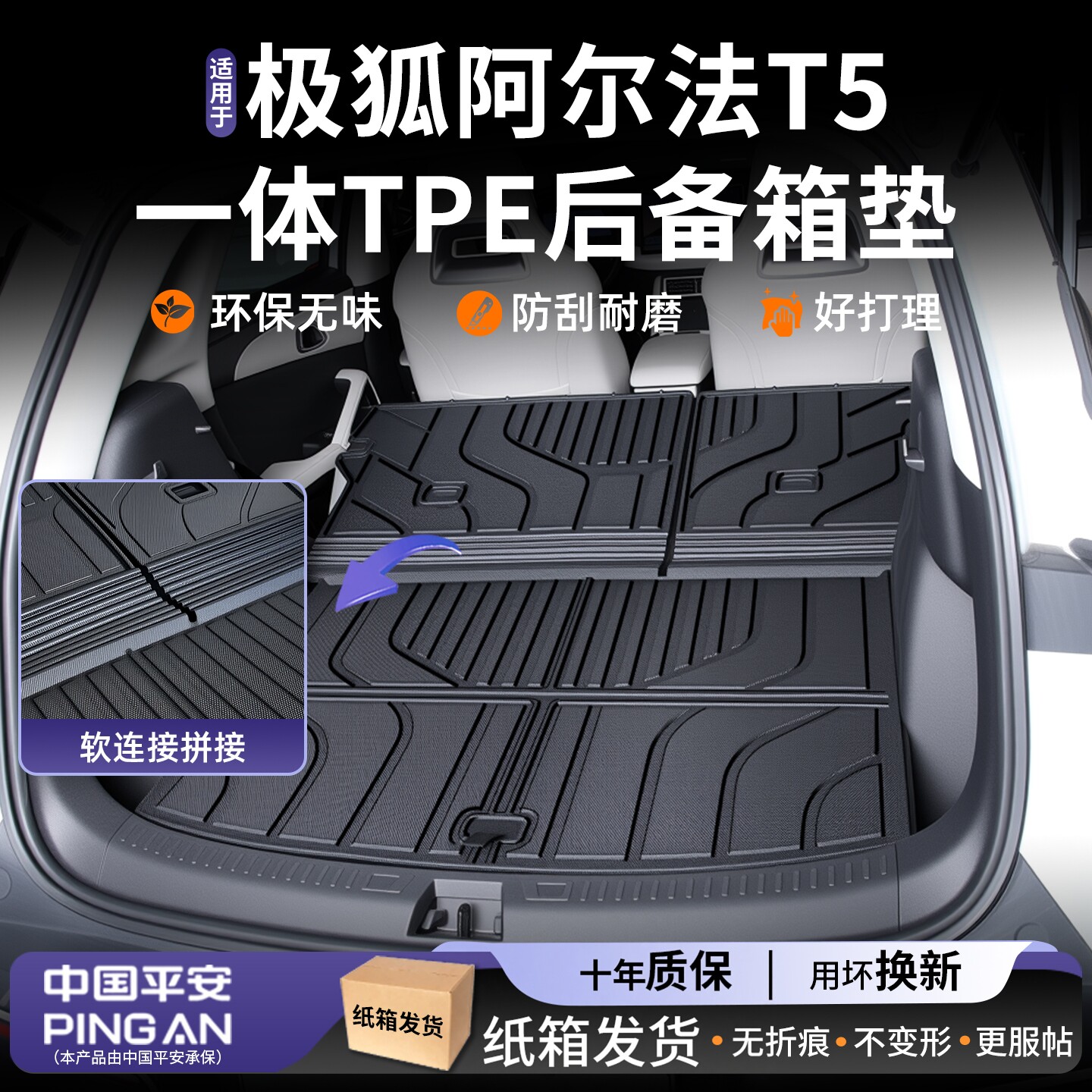 【适用于极狐阿尔法T5后备箱垫】