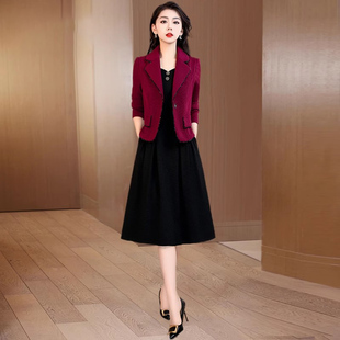小香风两件套装连衣裙女2026春秋喜婆婆婚宴装结婚礼服喜妈妈高端
