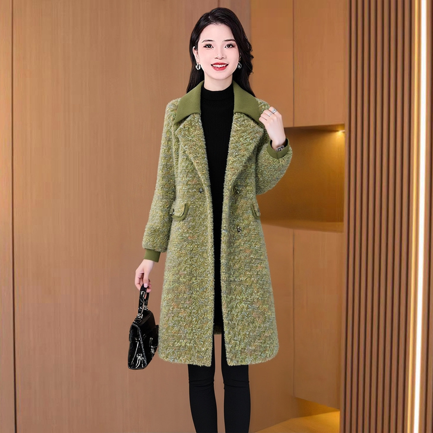 小香风加厚毛呢外套女士秋冬高级感高端大气上档次呢子大衣中长款