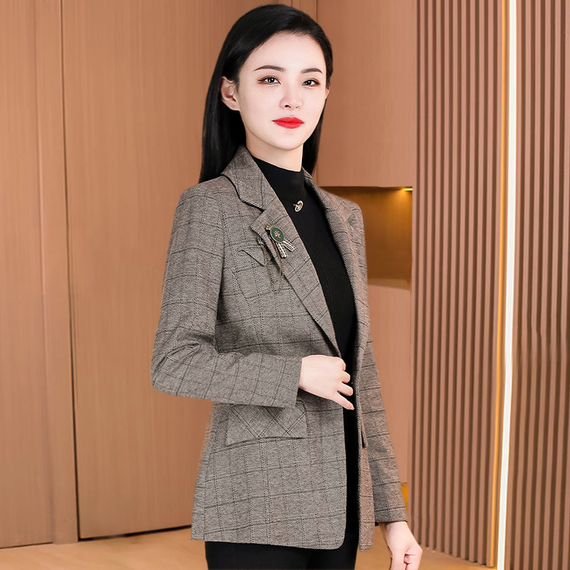 千鸟格小西装外套贵夫人洋气品牌