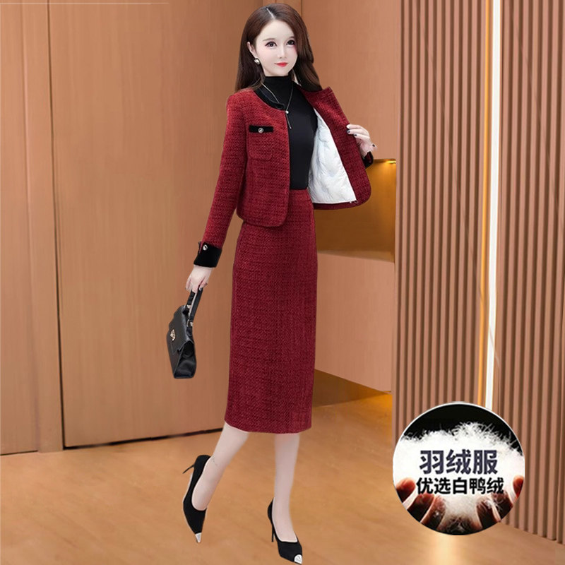 喜婆婆婚宴装加厚妈妈礼服两件套