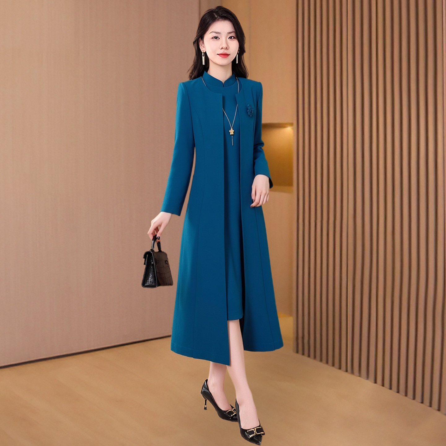优雅气质连衣裙子女2026秋冬高端大气质轻奢高级感穿搭贵夫人轻奢