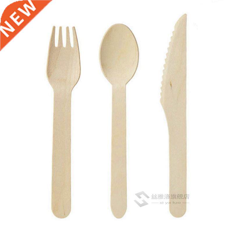 disposable wooden cutlery 150 pack -forks50knives50跨境香港